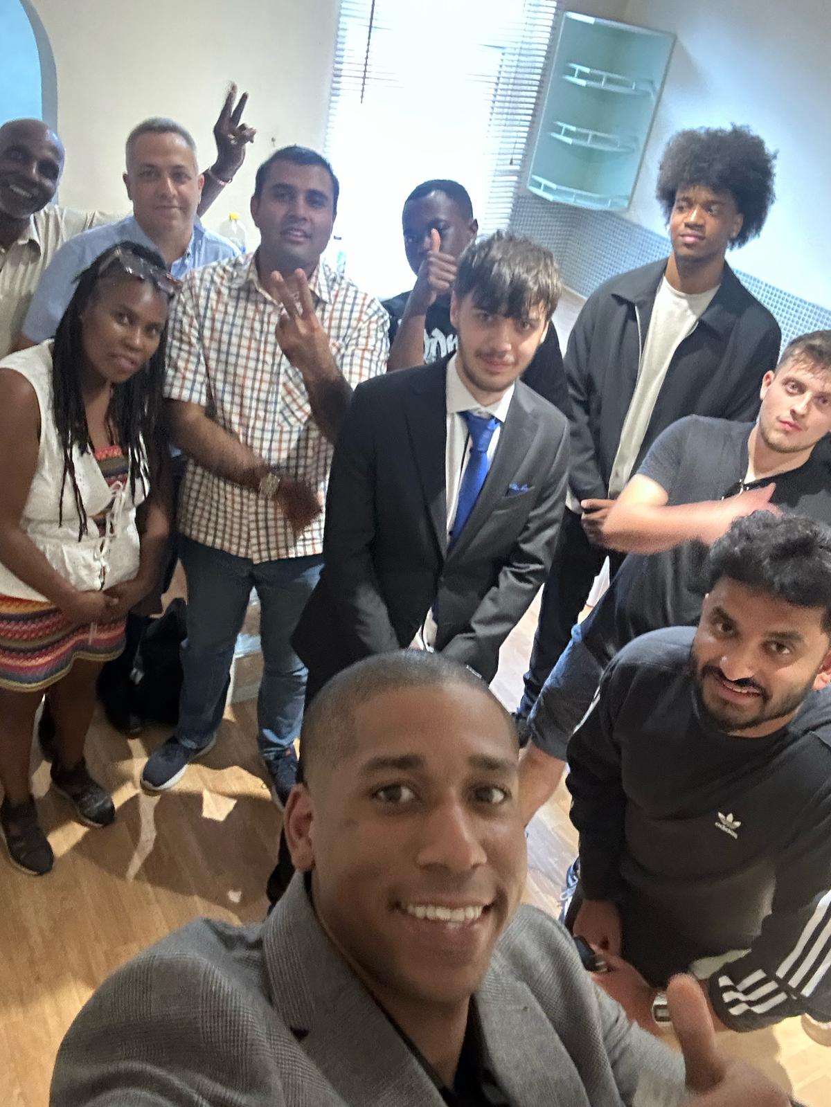 Team gathering at property viewing